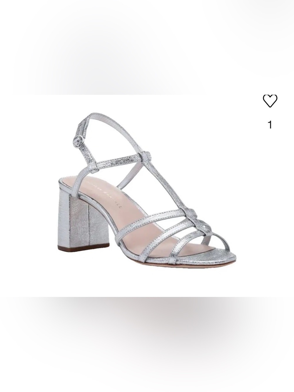 Loeffler Randall Silver Metallic Strappy Block Heel Sandal
